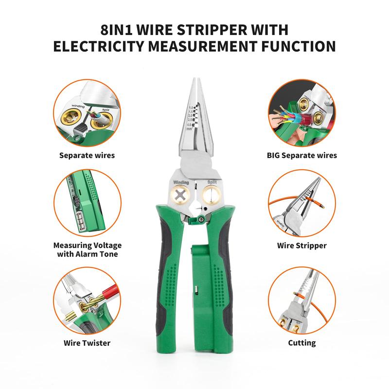 Picklepal™ 8-in-1 Wire Stripper Twister & Voltage Tester Pliers