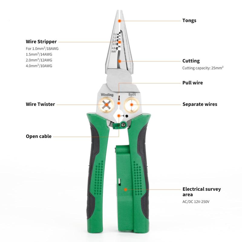 Picklepal™ 8-in-1 Wire Stripper Twister & Voltage Tester Pliers